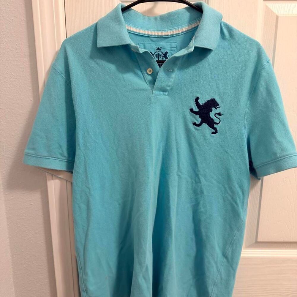 (2010) Express Signature Lion Pique Polo - Light Turquoise - M